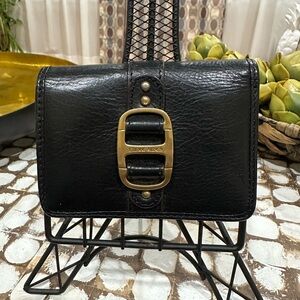 Etienne Aigner Smooth Leather Wallet Signature Lining Brass Hardware Organizer